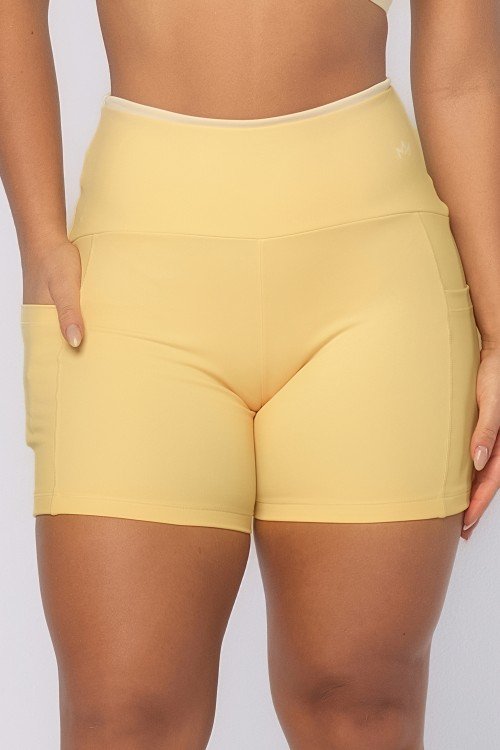 Short Com Bolso Boost Amarelo Manteiga