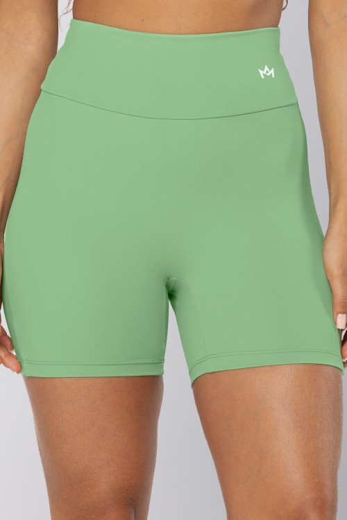 Short Cintura Alta em Poliamida Verde