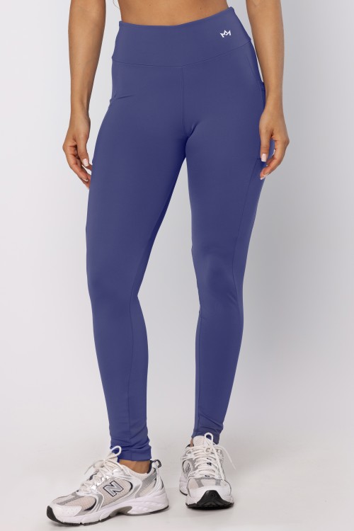 Legging com Bolsos em Poliamida Azul
