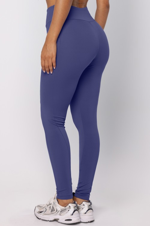 Legging com Bolsos em Poliamida Azul