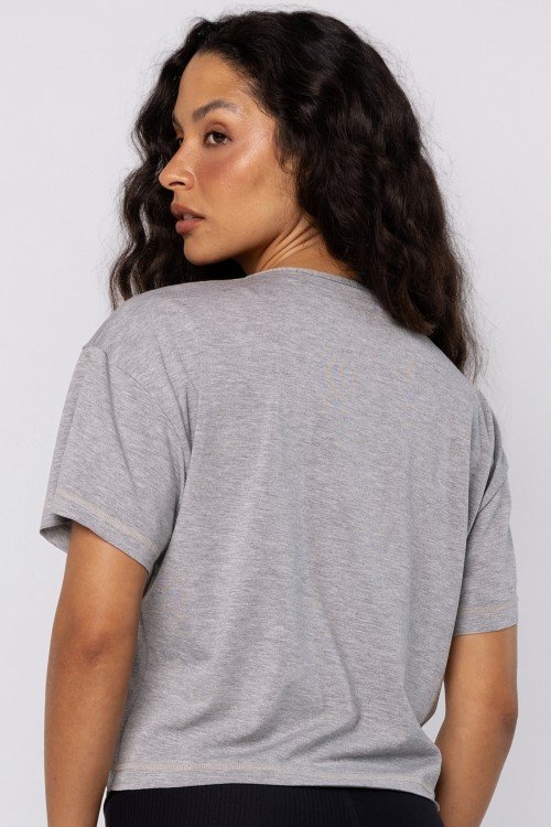 Cropped Fitness Cinza