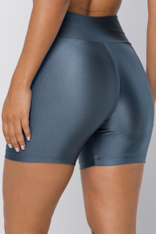 Short em Poliamida Metalizada Azul