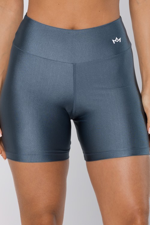 Short em Poliamida Metalizada Azul